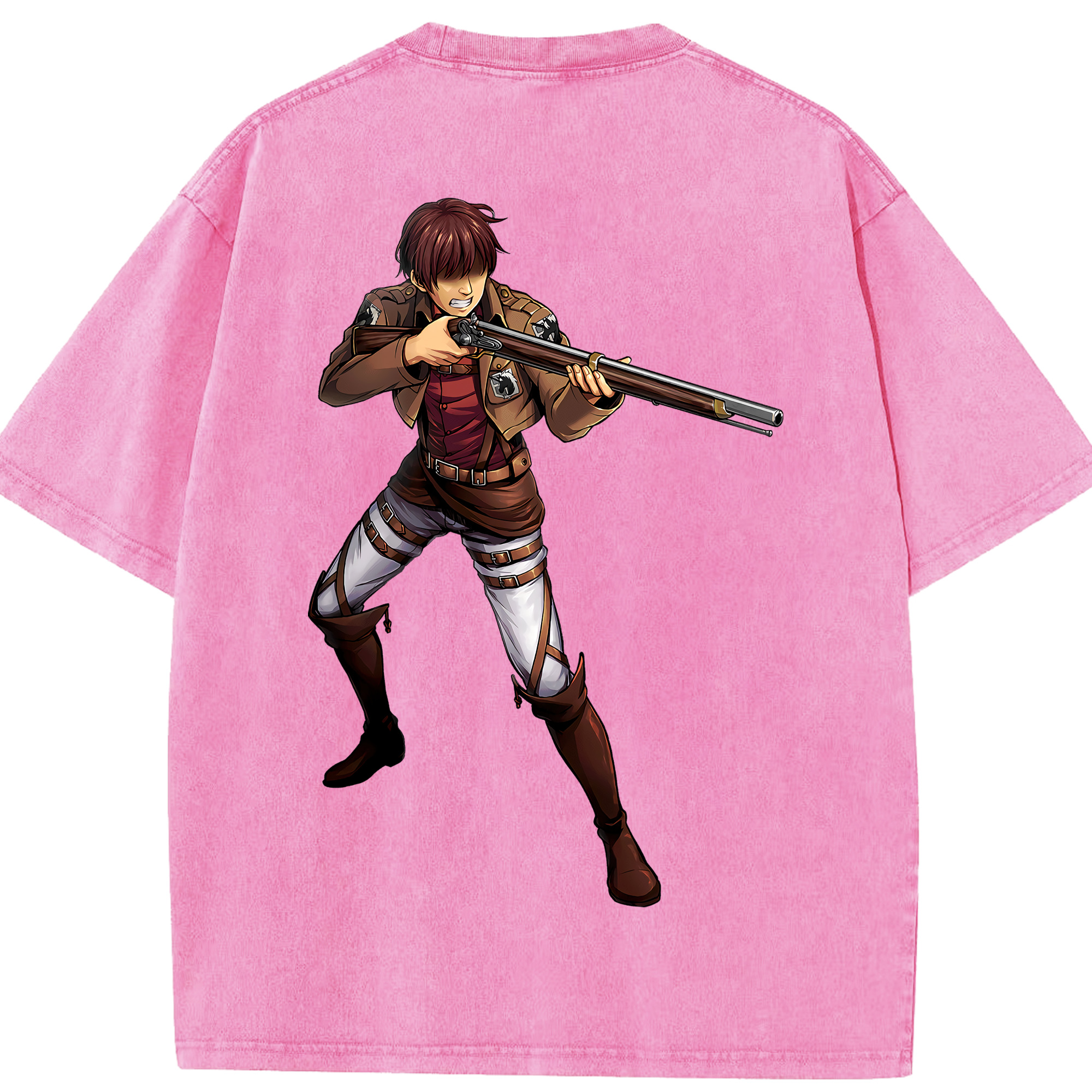 （画像用） 進撃の巨人 Attack on Titan 綿100% ヴィンテージ風 半袖Tシャツ（背面プリント）